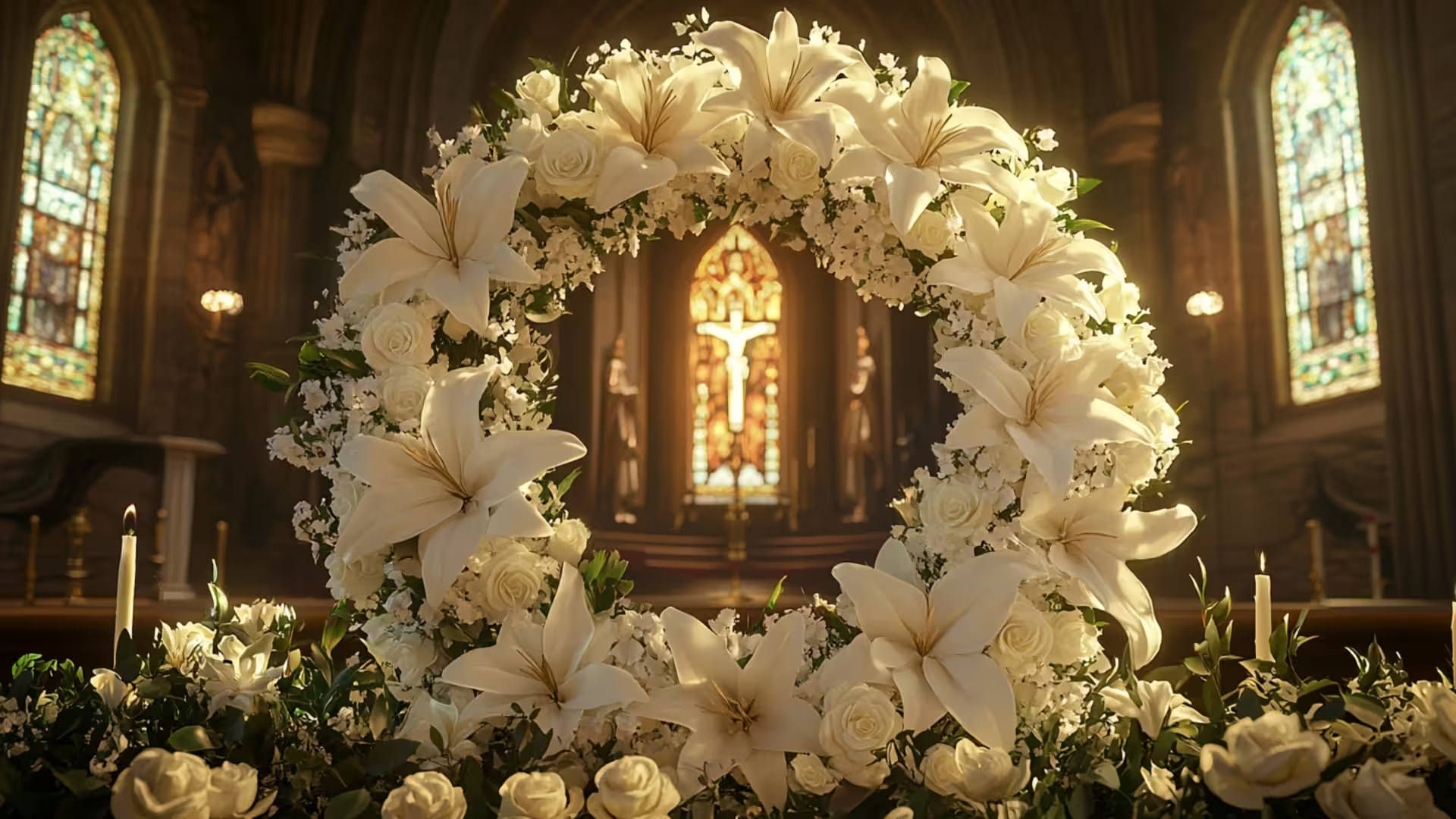 Des participants tiennent des fleurs lors de la cérémonie commémorative officielle à Martigny après l'incendie meurtrier du bar "Le Constellation" à Crans-Montana, en Suisse.