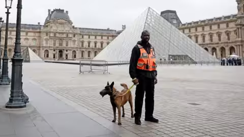Les services de sécurité ont patrouillé dans le Louvre, qui reste fermé après le vol.