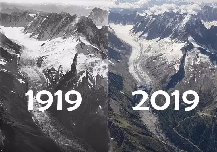 Les images avant et après de la disparition des glaciers sous nos yeux